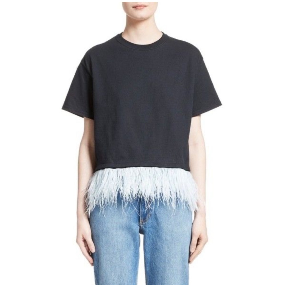 Opening Ceremony Feather Trim Tee